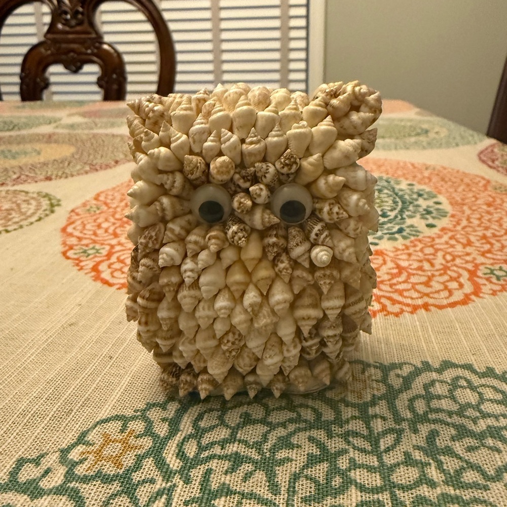 GORGEOUS shell owl figurine